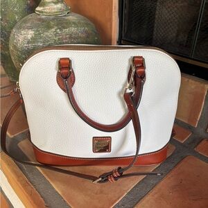 Dooney & Bourke White and Brown Large Leather bag